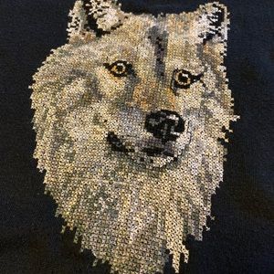 Vintage Wolf Cross-stitch Sweatshirt